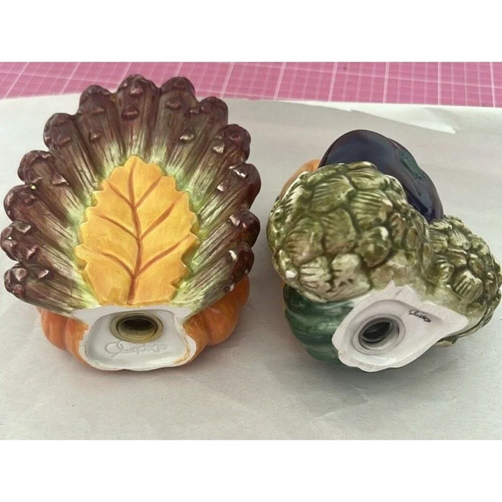 Dept 56 Turkey Veggie Figural Salt & Pepper Shakers Thanksgiving Holiday Dinner